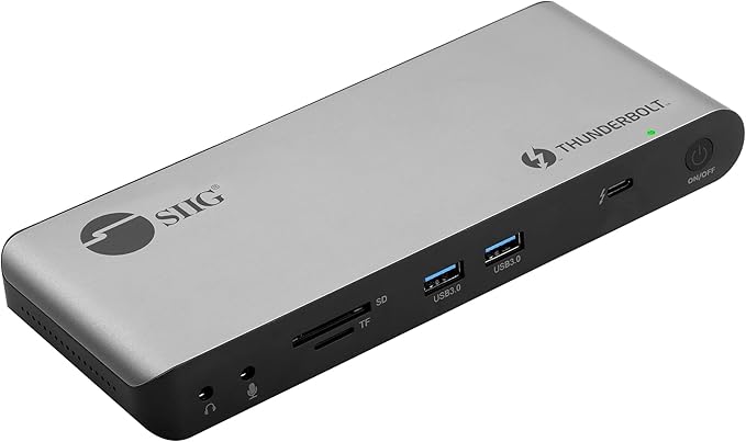 SIIG Thunderbolt 4 Docking Station - Quad 4K / Single 8K, 60W PD, 3X TB4 40Gbps (USB-C), 2X USB-A 5G, Gigabit Ethernet, Support Mac M1/M2/M3 Pro/Max & Windows (Intel/AMD/Snapdragon) (JU-DK0U11-S1)
