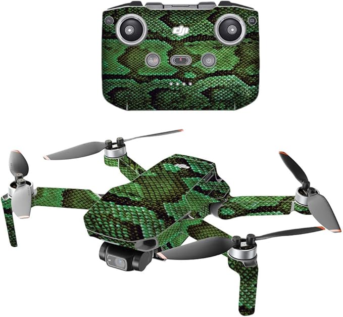 MightySkins Compatible with DJI Mini 2 Portable Drone - Green Serpent | Protective, Durable, and Unique Vinyl Decal wrap Cover | Easy to Apply, Remove, and Change Styles | Made in The USA