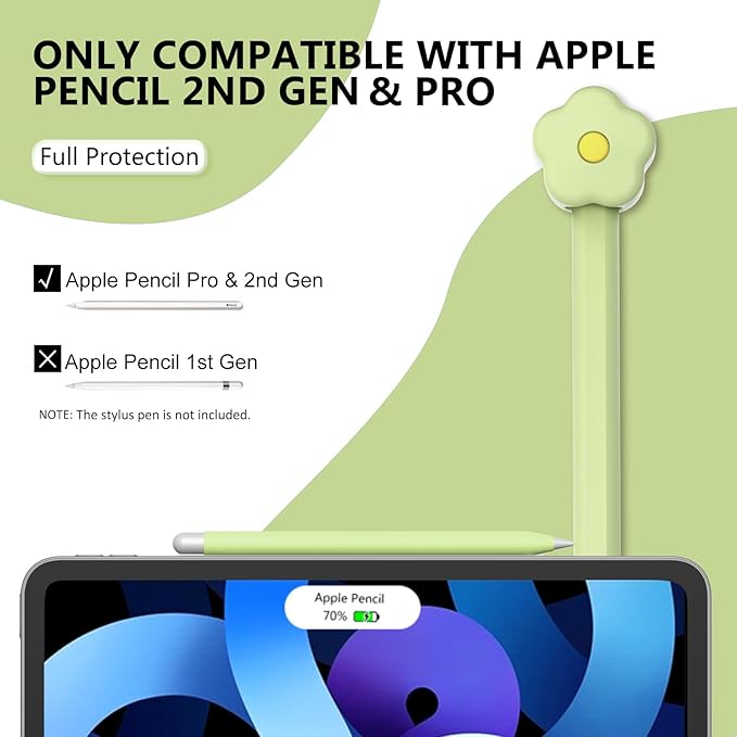 Silicone Case Compatible with Apple Pencil 2nd Generation, Pro - Cute Protective Cover Compatible with Apple Pen 2, Pencil Sleeve for ipad Pencil 2nd Gen, Shockproof Skin Accessories for iPad Pen