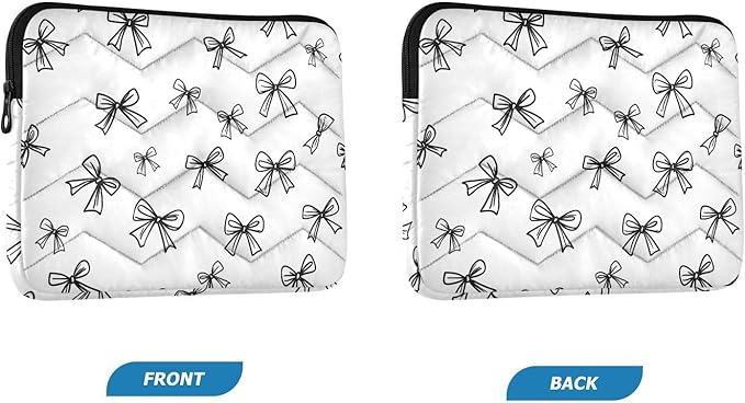 Laptop Case Sleeve, Black White Line Bows Pattern Shockproof Protective Computer Carrying Cover, Briefcase Handbags 13-13.3inch Laptop Sleeve Bag