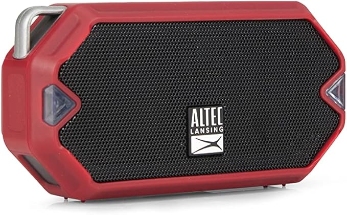 Altec Lansing - HydraMini Wireless Bluetooth Speaker, IP67 Waterproof USB C Rechargeable Battery with 6 Hours Playtime, Compact, Shockproof, Snowproof, Everything Proof (True Red)