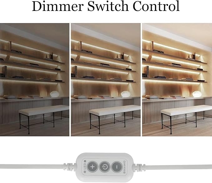 dephen 4.9ft Dimmable LED Strip Lights, 5v 4000K Daylight Dotless COB String, Flexible and Cuttable Rope Lighting, Self Adhesive Tape for TV Backlight, Bedroom, Cabinet, Kitchen, DIY