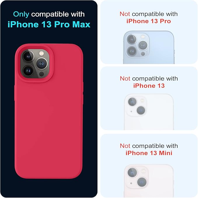 OTOFLY Designed for iPhone 13 Pro Max Case, Silicone Shockproof Slim Thin Phone Case for iPhone 13 Pro Max 6.7 inch (Red)