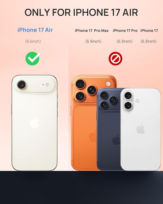 Lanhiem Magnetic for iPhone Air Phone Case, IP68 Waterproof Dustproof Phone, Compatible with Magsafe Built-in Screen Protector Full Body Heavy Duty Rugged Phone 17 Air Cover, 6.5 inch, Cosmic Orange