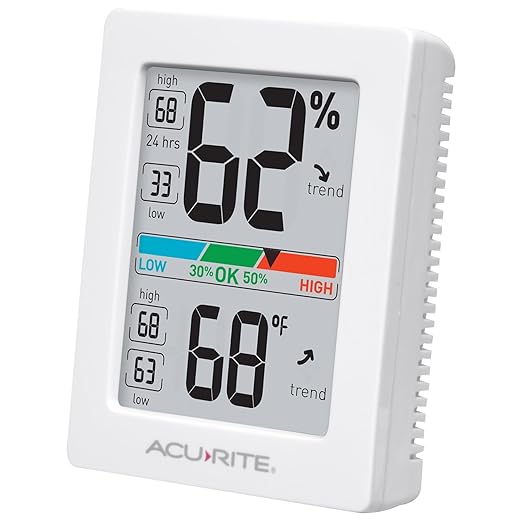 AcuRite Humidity Meter Hygrometer and Indoor Digital Thermometer with Temperature Gauge and Humidity Gauge,Room Thermometer Comfort Scale,3 x 2.5 Inches,White (01083M),(Pack of 12)