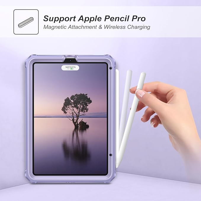 Fintie Case for iPad Mini 7 (A17 Pro, 7th Generation) 2024 / iPad Mini 6 (6th Gen) 8.3 Inch, [Tuatara Magic Ring] 360 Degree Rotating Shockproof Rugged Cover with Screen Protector, Purple