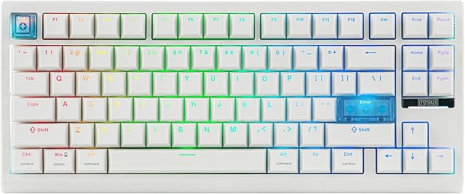 EPOMAKER G84 HE Wireless Hall Effect Keyboard, 8K Polling & 8000mAh, SOCD & DKS, Gaming Keyboard with Fast Trigger & Adjustable Actuation, RGB Backlit, PBT Keycap, Hot-Swap, for Win/Mac (White)