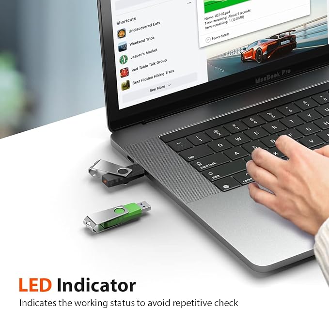 Aiibe 64GB Flash Drive 3.0 2 Pack 64GB USB Flash Drive Thumb Drive Zip Drive USB 3.0 Memory Stick USB Drive with Keychain (64G, 2 Colors: Black Green)