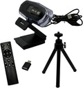 4K Ultra HD Remote Control with Stand Webcam, LED RGB Lighting, 95-Degree Wide Angle, Auto Focus, 1080P@60FPS, Black, USB 2.0, for Video Conferencing, Desktop/Laptop