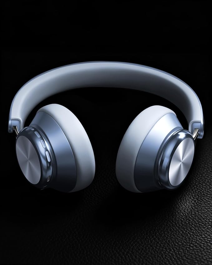Wentronic Y03 Bluetooth Headphones Wireless Active Noise Cancelling Over Ear Headphones 48 Hours Playtime High Sound Quality 6 EQ Music Mode Headphones with Soft Ear Cushion - Blue