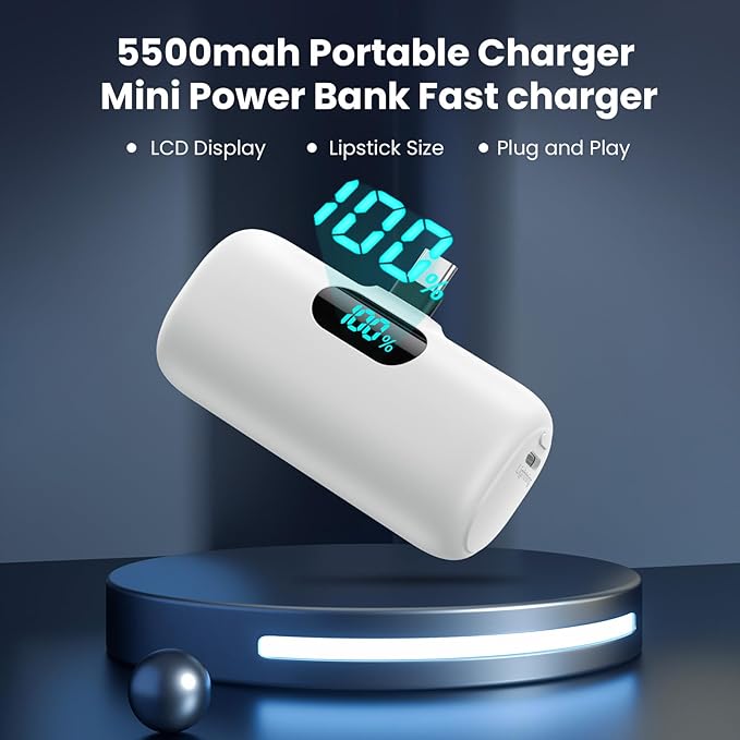 [2-Pack]Portable Charger for iPhone 17/16/15,Mini Power Bank 5500mAh PD USB C Portable Phone Charger,Travel Essential Battery Pack for iPhone 17/17 Air/16/16 pro/15/15 pro Max/Android/Samsung/Moto/LG
