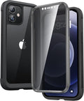 Diaclara Designed for iPhone 12 Mini Case, Full Body Rugged with Built-in Touch Sensitive Anti-Scratch Privacy Screen Protector, Soft TPU Bumper Case for iPhone 12 Mini 5.4" (Black)