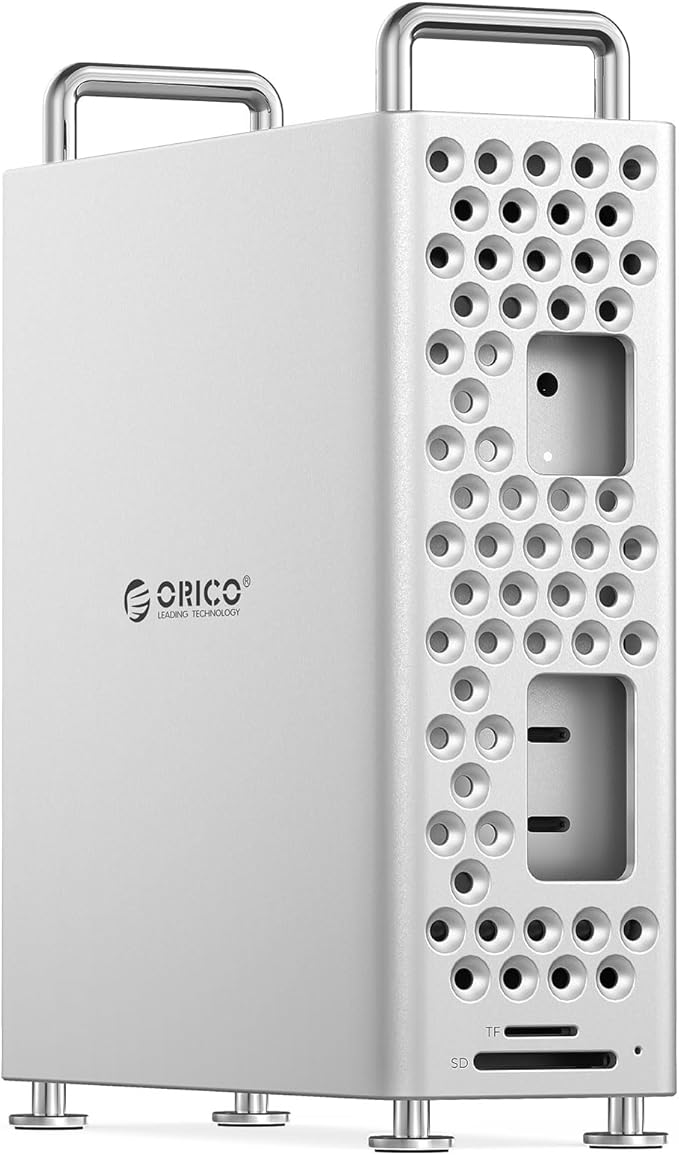 ORICO MiniPro Stand with 1TB NVMe SSD(Built-in no Remove), 4-in-1 USB-C Hub for Mac mini, 10Gbps High-Speed Data Transfer, Tool-Free Design, External Storage Solution (MS10-1T)