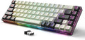 GEODMAER 65% Wireless Gaming Keyboard: LED Backlit, 68 Keys, Ultra-Compact, Anti-ghosting, No-Conflict Wireless Keyboard for PC Laptop Windows Gamer(White-Black)
