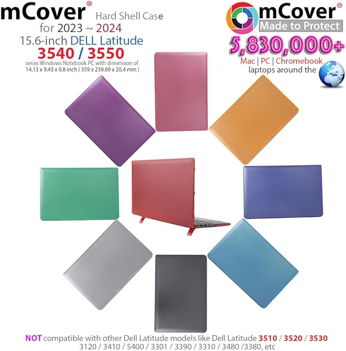mCover Case Compatible ONLY with 2023-2024 15.6" Dell Latitude 3540/3550 Series Laptop Computer (NOT Fitting Any Other Dell Models) - Red