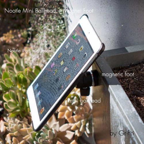 GRIFITI Nootle Magnetic Camera with Mini Ball Head Stand Magnet Foot for Cameras, Video Cams, Phone Mounts, Projector, Tablet Mount Accessories - Action Tripod Base Adapter with Ballhead