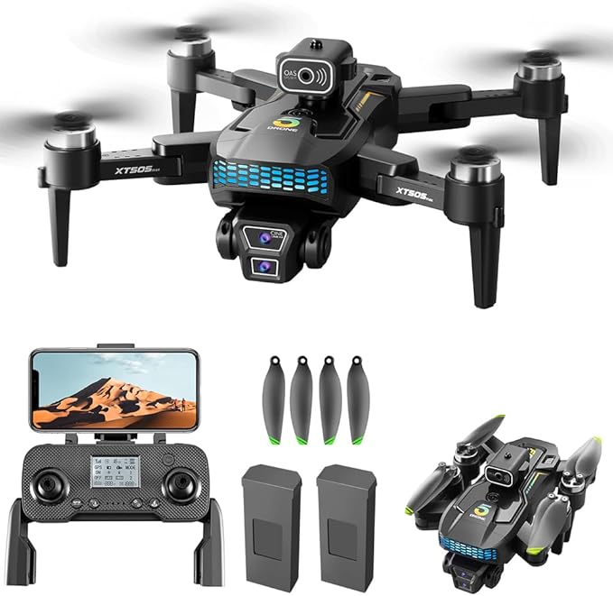 OBEST Drone with 4K Camera for Adults, Brushless Motor FPV Foldable RC Drones, 360° Flips, Headless Mode, Gesture Control, 40min Flight Time, 2 Batteries