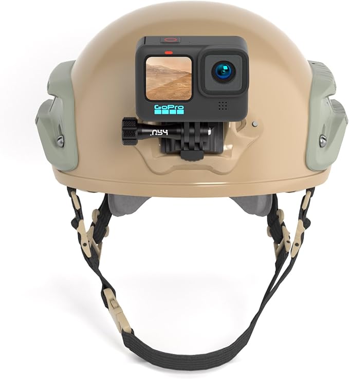 HSU Aluminum NVG Helmet Mount with Aluminum Thumbscrew Compatible with GoPro Hero 13/12/11/10 Black, Hero 9/8/7/6/5, Tactical Helmet for DJI Osmo Action 2, Insta360 ONE R/AKASO and Most Action Cameras