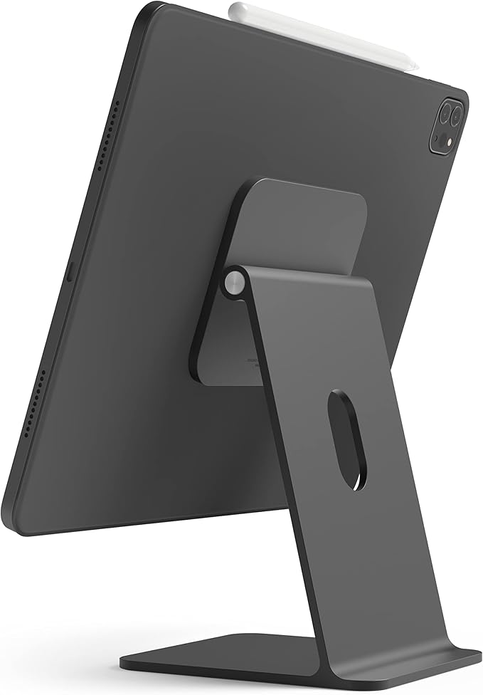 elago Premium iPad Magnetic Stand Designed for iPad Pro 12.9"(5th,4th Gen), 11"(3rd,2nd Gen), Air 10.9"(5th,4th Gen), Mini 8.3"(6th Gen, A17 Pro), 10.9"(10th Gen) [Dark Grey]