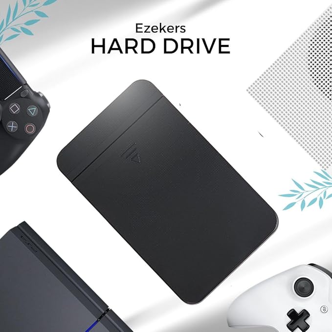 Ezekers Portable 500GB External Hard Drive - USB 3.0 & USB C for PC, Mac, PS5 (Storage Only), PS4, Phone (Android and iPhone 15/16/17) & Xbox - Ultra Fast