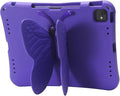 Butterfly Kids Case for iPad Air 13 Inch M3/M2 (2025/2024), iPad Pro 13 M5/M4 (2025/2024), iPad Pro 12.9 (2022/2021/2020/2018), 3D Cartoon EVA Foam Shockproof Stand Cover for Girls - Purple