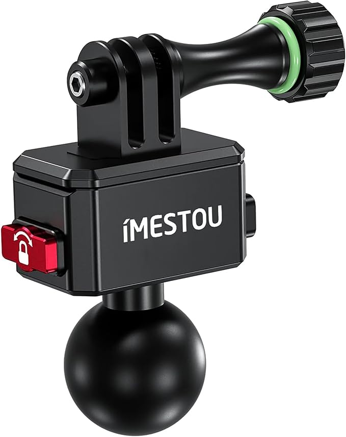 iMESTOU Action Camera Riding Mount with Three-Claw Joint for Gopro Motion Cameras, 1“ Ball Head 360° Adjustable Fits for RAM 1" Ball Bike Phone Mounts