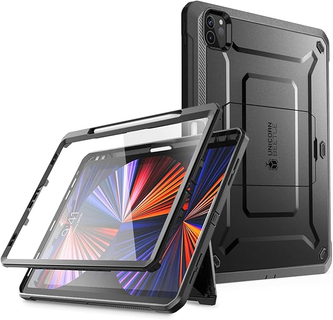 SUPCASE for iPad Pro 12.9 Inch Case 6th/5th/4th generation 2022/2021/2020 (Unicorn Beetle Pro), [Built-in Screen Protector & Stand & Pen Holder] Full-Body Rugged Cover for iPad Pro 12.9 Inch, Black