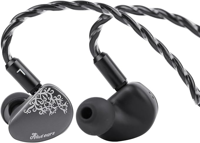Linsoul Kiwi Ears Cadenza II 10mm Titanium Driver in Ear Monitor, HiFi Wired IEM Earphones with KARS 2.0, Precise Tonal Balance, CNC Aluminum Faceplate for Musicians Audiophiles Gaming (Grey)