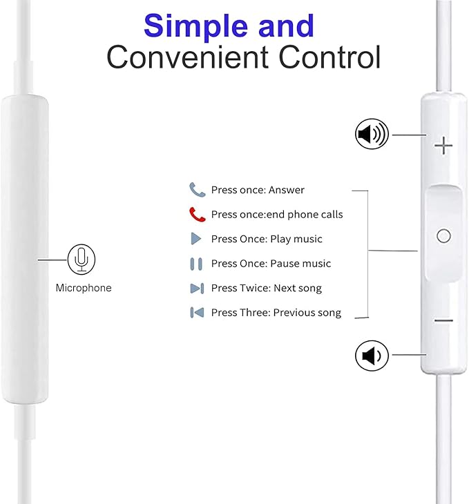 Cianyyee 6 Pack Earbuds Wired Headphones with Heavy Bass Stereo,Volume Control,Earphones with Microphone, Compatible with iPhone, Android, Computers, iPad or Any Device with 3.5mm Interface