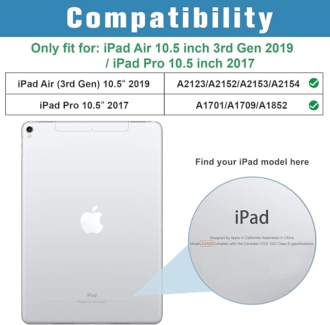ProCase Smart Case for 10.5” iPad Air 3rd Generation 2019 / iPad Pro 2017, Slim Stand Cover with Translucent Frosted Back for iPad Air 3 -Mint