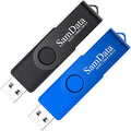 SamData 128GB USB Flash Drives 2 Pack 128GB Thumb Drives Memory Stick Jump Drive with LED Light for Storage and Backup (2 Colors: Black Blue)