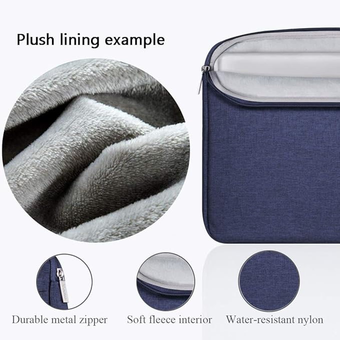 Voova Laptop Sleeve Carrying Case 13 13.6 Inch Compatible with MacBook Air 13 M1/M2/M3/M4, MacBook Pro 13/14, IPad Pro 13, Waterproof Slim Computer Cover Bag, Blue
