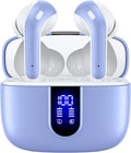 TAGRY Bluetooth Headphones True Wireless Earbuds 60H Playback LED Power Display Earphones with Wireless Charging Case IPX5 Waterproof in-Ear Ear buds with Mic for TV Smart Phone Laptop Computer Sports