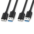 Smays 2-Pack USB 3.0 Micro B Cable, External Hard Drive Data Cord for Seagate, Toshiba, Western Digital WD My Passport, 3 ft