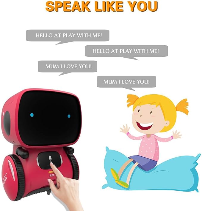 98K Kids Robot Toys for Girls and Boys, Touch and Voice Control Robots Interactive Smart Talking Robots Intelligent Partner and Teacher with Singing, Dancing, STEM Toy Gifts for Kid Age 3 and Up