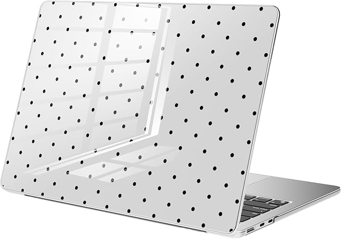Compatible with MacBook Pro 16 inch Case M5 M4 M3 M2 M1 Pro/Max 2026-2021 A3429 A3428 A3403 A3186 A2991 A2780 A2485, Cute Black Polka Dot Protective Hard Shell Clear Cover