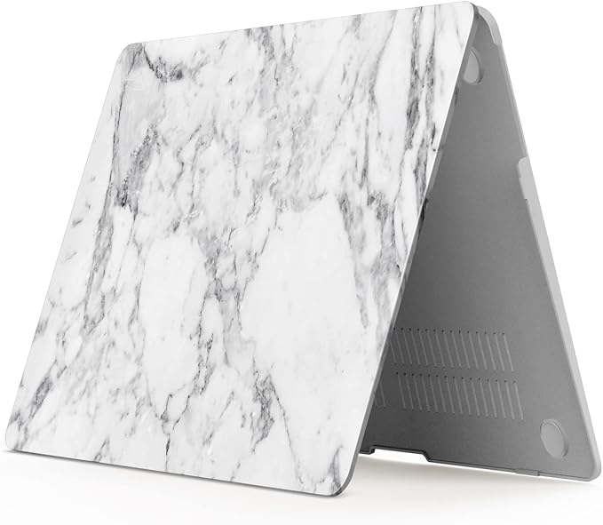 IBENZER Compatible with Old Version MacBook Air 13 Inch Case (2010-2017 Release). Models: A1466 / A1369, Plastic Hard Shell Case with Keyboard Cover for Mac Air 13, White Marble, A1301WHMB+1A
