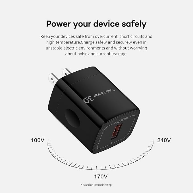 Usb Charger Block With Single USB-A Qc 3.0 Charging Port For Google Pixel 10 Pro Xl 9 9a 8 8a 7, Apple Wall Charger Usba Multi 2 Pack Power Adapter Ac Cube for iPhone, Samsung Galaxy, Wireless Charger