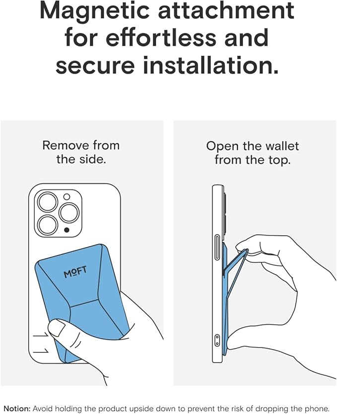 MOFT Magnetic Wallet Stand Compatible with iPhone 17/16/15/14/13/12 Series, Angle Adjustment & Magsafe Compatible MOVAS Phone Stand,Faded Jeans