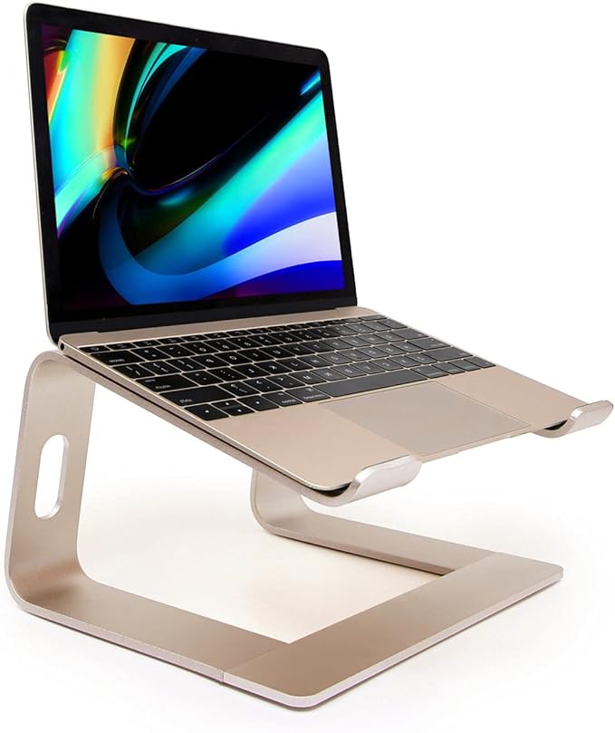 Laptop Stand, Ergonomic Aluminum Laptop Mount Computer Stand, Detachable Laptop Riser，Notebook Holder Stand All 10-17.3" Laptops（Gold）
