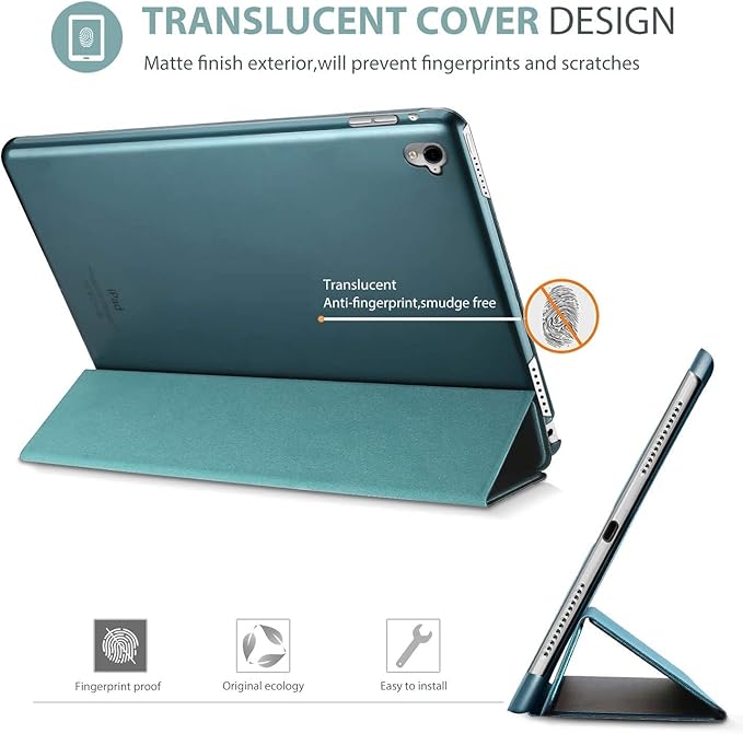 ProCase Smart Case for iPad Pro 9.7 Inch 2016, Ultra Slim Lightweight Stand Smart Case Shell with Translucent Frosted Back Cover for iPad Pro 9.7 Inch (A1673 A1674 A1675) -Teal