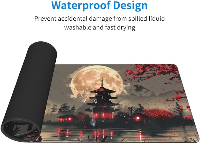 Mouse Pad Gaming - Large Mouse Pad for Desk with Waterproof Surface & Durable Design Desk Mat for Desktop & Office Accessories (Midnight Blossoms)