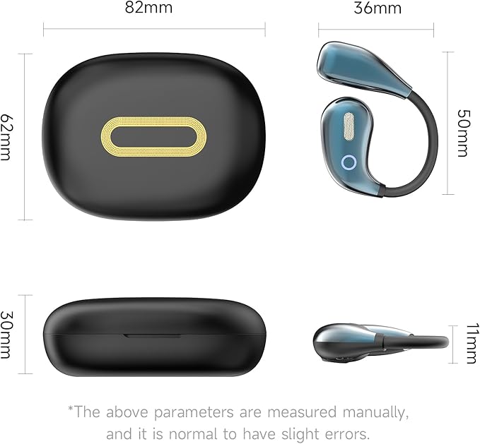 Open Ear Earbuds, Wireless Bluetooth 5.4 Headphones, Stereo Sound IPX7 Waterproof with Ergonomic Earhook for Running, Workout, Travel, Royal Blue