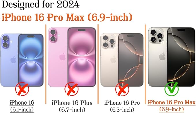 Magnetic for iPhone 16 Pro Max Case Cute Stripes Phone Case, Shockproof Slim TPU and Hard PC Protective Phone Cover Compatible with MagSafe Designed for Women Girls, Brown