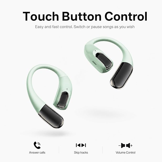 GALAAL Wireless Sport Earbuds Bluetooth Headphones,Lightweight Earbuds with Ear Hooks,Bluetooth5.4 Wireless Earphones,25H Playtime, IPX4 Waterproof Running Headphones for Gym(Green)