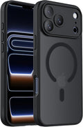 Symcele Designed for iPhone 17 Pro Case, Compatible with MagSafe, [Camera Protection] [15FT Military Drop Protection] Shockproof Translucent Matte Anti-Slip Phone Case, 6.3", Black