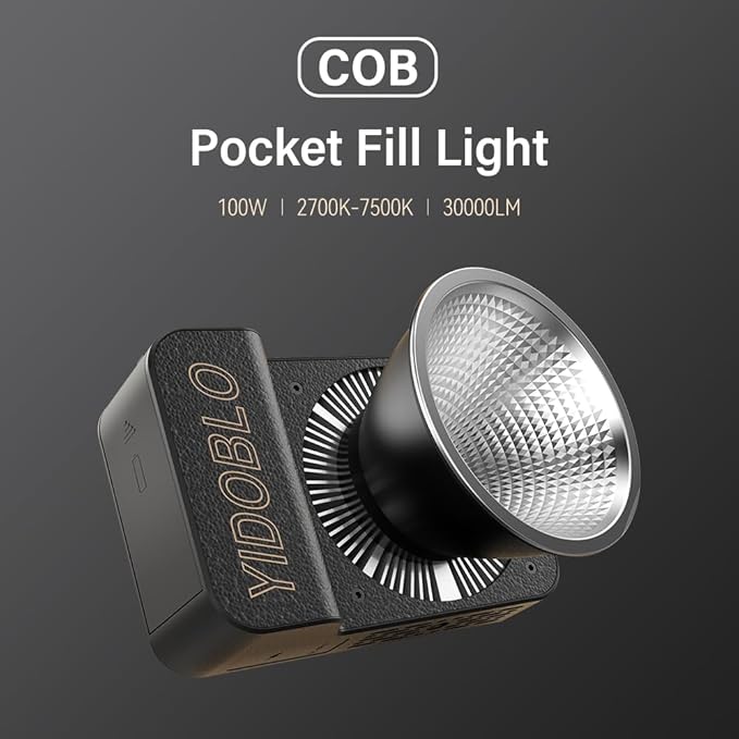 ZC-100BI 100W COB Video Light with Bowens Mount,10000Lux/m 2700K-7500K Bi-Color Camera Light with 10 Scenario Simulations Control Continuous Lighting for Photography (ZC-100bi Black)