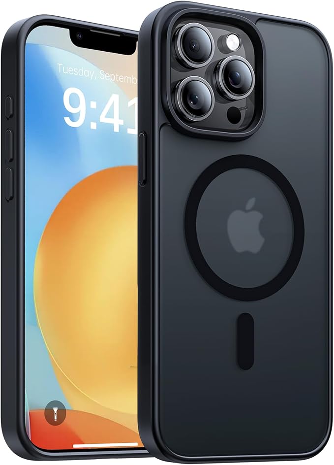 Magnetic for iPhone 13 Pro Max Case, [Compatible with MagSafe][Military-Grade Drop Protection][Anti-Yellowing] Shockproof Translucent Matte Cover for iPhone 13 Pro Max Phone Case,Black