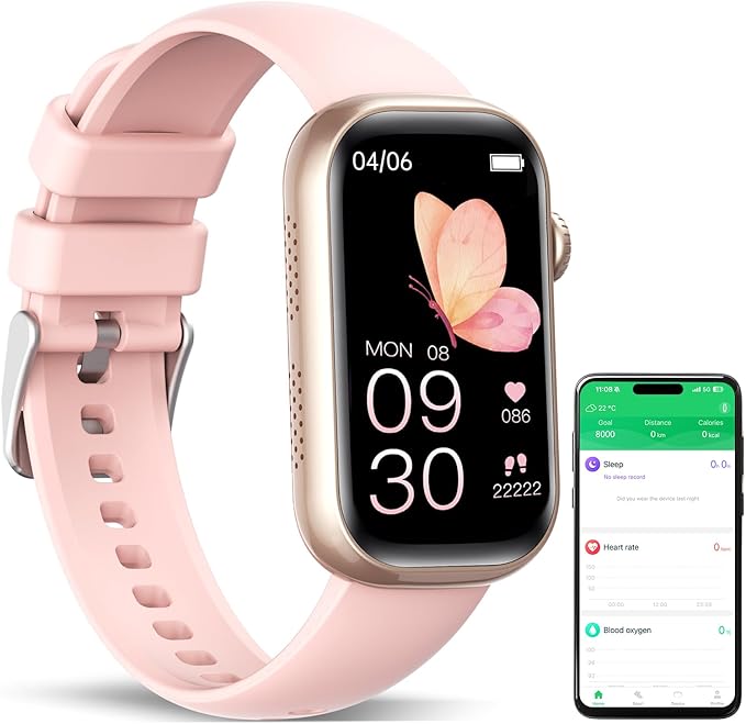 Fitness Tracker, Smart Watch with 24/7 Dynamic Heart Rate Blood Oxygen Monitoring Sleep Tracker Answer / Make Call 24 Sports Modes Pedometer IP68 Waterproof Step Calorie Counter for Women Men (Pink)