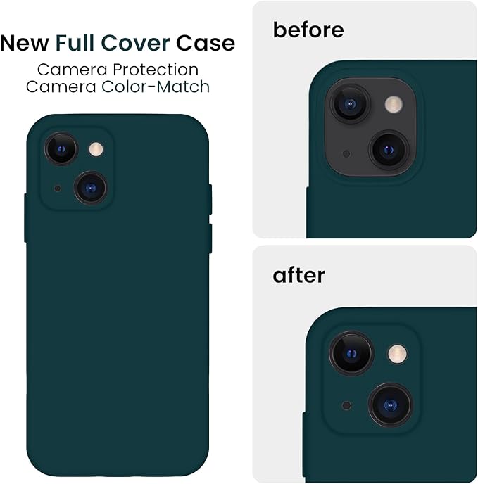 FireNova Designed for iPhone 13 Case, Silicone Upgraded [Camera Protection] Phone Case, Soft Anti-Scratch Microfiber Lining Inside, 6.1 inch, Teal